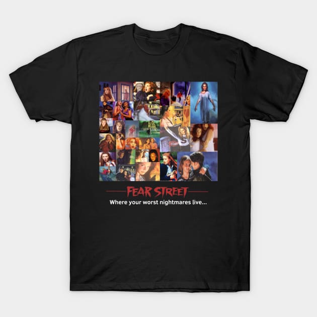 Fear Street Cover Collage Shirt T-Shirt by Slippery_Syzoth